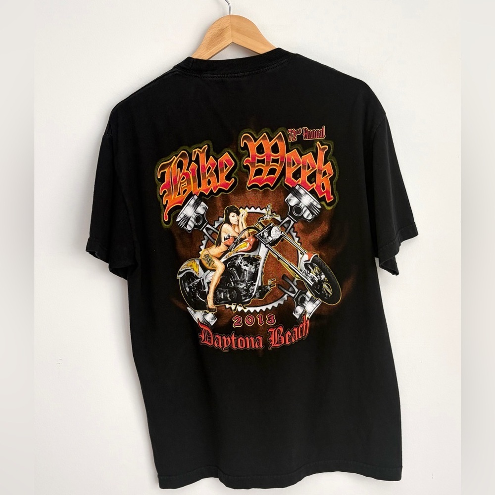 Daytona Beach Biker T Shirt – Pinup Graphic – Size M